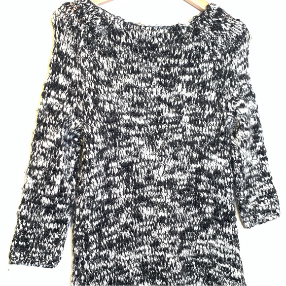 Ann Taylor Black White Knit Wool Sweater Size Medium - Picture 7 of 16